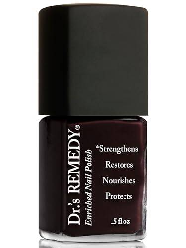 Dr’s Remedy Enriched Nail Polish: Non Toxic, All Natural, and Organic - Doctor Formulated: Strengthens, Restores, Heals, and Protects '24-Free' - Brazen Black Cherry