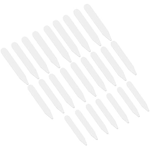 Warmhm 200pcs Plastic White Smooth Shirt Collar Stays Stiffener for Home Use Organizing Travel Cover