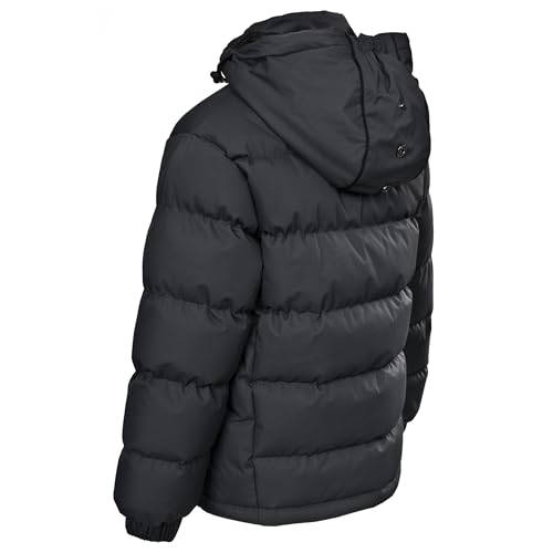 Trespass Herren Warme Gepolsterte Wasserdichte Regenjacke Mit Abnehmbarer Kapuze Clip, Flint, M, MAJKCAI20001_FLIM