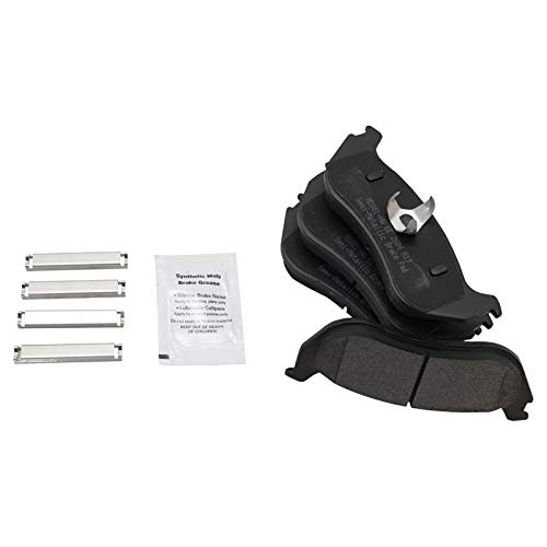 Image of TRQ Rear Brake Pad and Rotor Set Semi Metallic Coated Rotors Calipers Compatible with 2002-2005 Ford Explorer Mercury Mountaineer