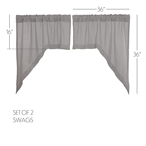 VHC-Brands-Burlap-Dove-Grey-Farmhouse-Curtains-Swag-Set-of-2-36x36x16 VHC Brands Burlap Dove Grey Farmhouse Curtains Swag Set of 2 36x36x16