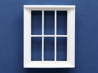 Yorkshire Miniatures Victorian 6 Pane Window, Dolls House Miniature, Plastic, 1:24 Scale