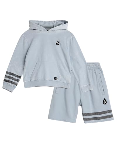 Image of Volcom Boys' Activewear Set - 2 Piece French Terry Pullover Hoodie Sweatshirt and Active Sweat Shorts for Boys (18M-7)