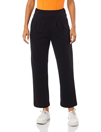 Calça Básica Feminina Em Malha Com Cintura Alta Preto XG