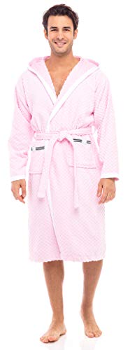 Skylinewears Men's Robe, Terry Cotton Cloth Hooded Bathrobe Towel Soft Fluffy Terry Toweling Bath Robes Knee Length Housecoat