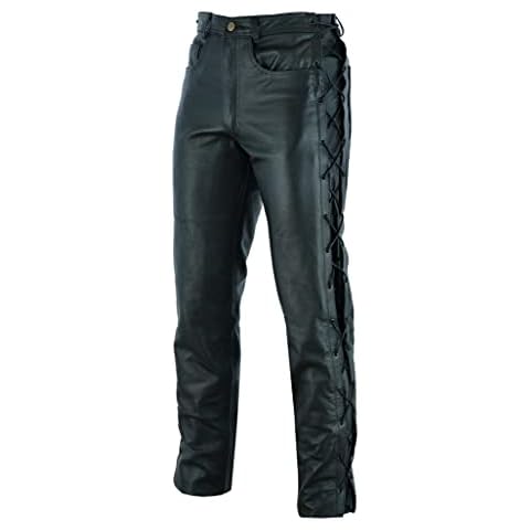 Texpeed Men's Soft Leather Biker Jeans Cover