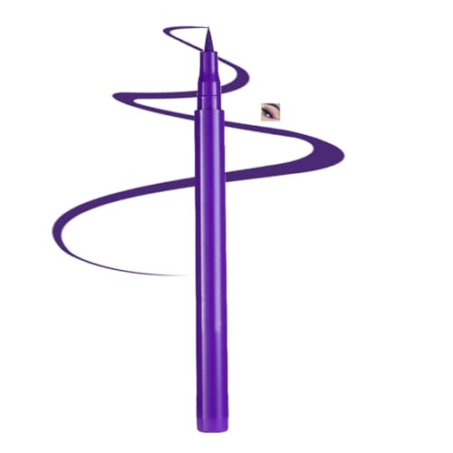 Coloured Waterproof Eyeliner Pen – Long-Lasting Highly-Pigmented Liquid Eyeliner for Women – Smudge-Proof Quick-Dry Pencil with Vibrant Colours (Vivid Violet)