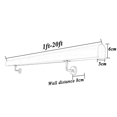 Rambarde d'escalier en pin naturel robuste à fixation murale durable - 3