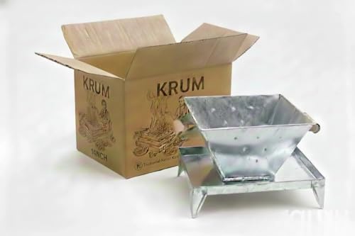Image of KRUM 14 Inch Iron Hawan Kunda with Wooden Handle - Traditional Yagna Kunda for Pooja and Hawan, Perfect for Rituals and Spiritual Ceremonies