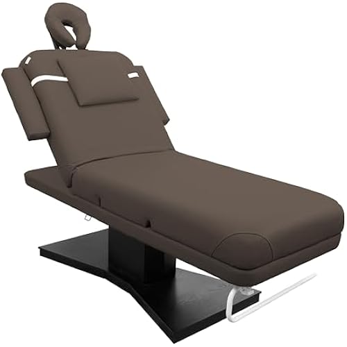 SKINACT Milo 3.0 Motor (with Independent Leg Adjustment) Electric Massage & Facial Bed/Table with Face Cradle Dark Brown