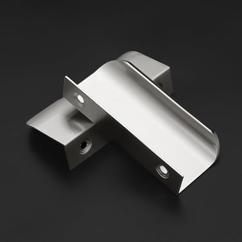 Image of Ravinte 20 Pack Cabinet Handles Finger Edge Pulls 80mm /3.15 inch Silver Drawer Edge Pulls Brushed Nickel Finger Pulls for Cabinets Concealed Handles