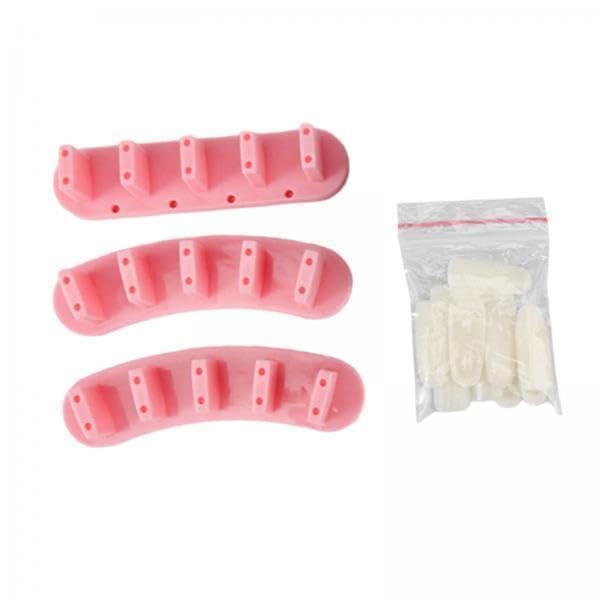 Soporte acrílico para arte de uñas 3x3 con 10 uñas postizas miniatura 1