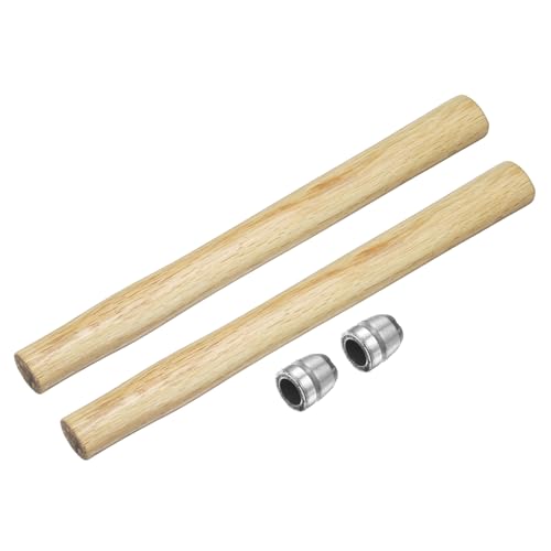 HARFINGTON 2pcs Wood Sledge Hammer Handle 13.8" Hammer Wooden Replacement Handles with Round Wedges for 4lb Round Octagonal Head Decking Framing Carpentry Construction DIY Sledge Axe Tools