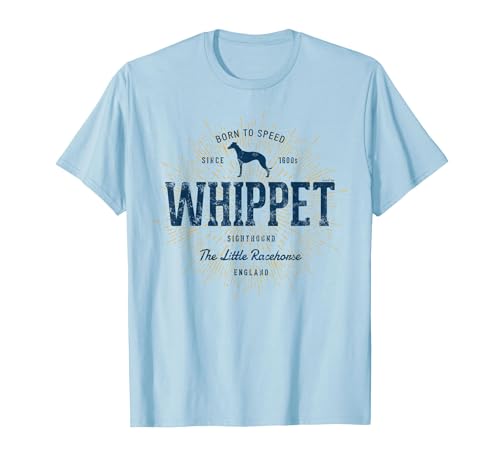 Vintage Whippet Retro T-Shirt, Men, Baby Blue, X-Large