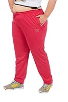 CUPID Women Plus Size Regular Fit Cotton Plain Night Track Pants, Lower, Sports Trouser, Joggers for Lounge Wear n Daily Use Gym Wear for Ladies, Pink Color, 6X-Large