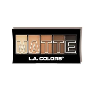 L.A. COLORS 5 Color Matte Eyeshadow Palette, Brown Tweed CEM472