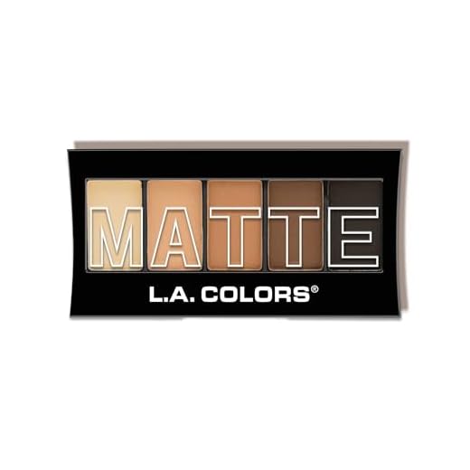L.A. COLORS 5 Color Matte Eyeshadow, Brown Tweed, 0.25 Oz