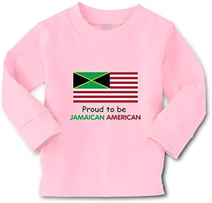 Cute Rascals Kids Long Sleeve T Shirt Proud to Be Jamaican American Cotton Boy & Girl Clothes