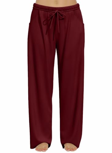 Image of FLYCURVY Plus Size Women Pajama Pants Soft Long Sleep Lounge Pants Drawstring Star Floral Printed with Pocket L-5XL