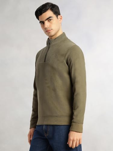 Image of Thomas Scott Men's | Regular Fit | Long Sleeves | High Neck | Solid | 100% Polyester | Knitted | Sweatshirt | Dry Clean Only