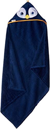 New Hooded Towel, Penguin Extra Large 40x30 Velour by Frenchie Mini Couture