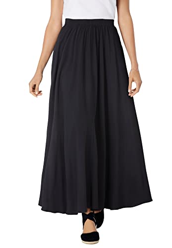 Woman Within Plus Size Pull-On Elastic Waist Soft Maxi Skirt