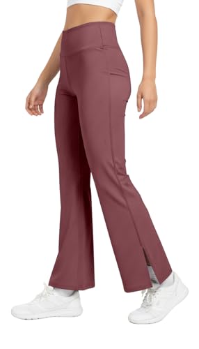 Image of Mehrang High Waist Wide Leg with Side Slit || Stretchable Tights || Highwaist Sports Fitness Activewear Yoga Pants for Women
