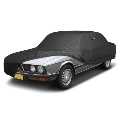 Image of iCarCover Premium Custom Car Cover for 1972-1981 BMW 5-Series Heavy Duty Waterproof All Weather Rain Snow UV Sun Protector Custom Fit Full Exterior Indoor Outdoor Protection Car Cover (Black)