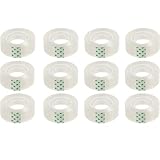 12 Rolls Clear Office Tape Transparent Stationery Adhesive Tape for School, Home, Office & Gift Wrapping 3/4 Inch (18mm) 30Y