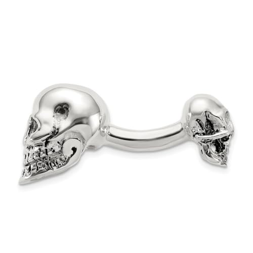 Gemelos para hombre de calavera en plata esterlina 925 miniatura 3