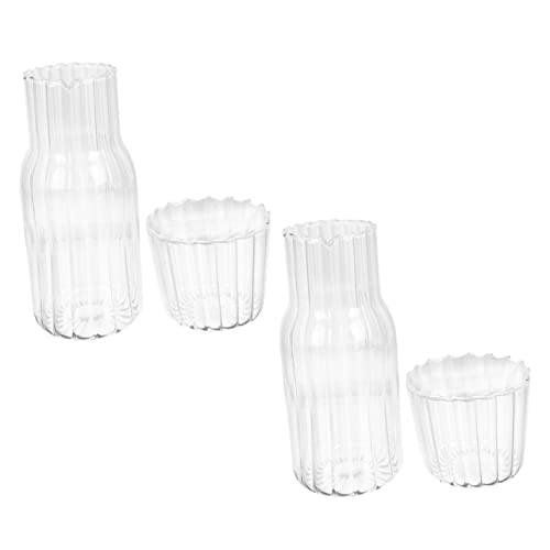 MAGICLULU 2 Piezas vaso de jugo de vidrio aire dispensador jarabe filtro de botella de agua botella frigorifico botella para frigorifico jarra con pico jarra de agua multifunción Transparent