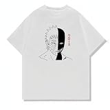 Anime Shippuden, Obito Uchiha, Anime Ninja Silhouette Tee, Unisex Vintage Y2K Oversized Graphic T-Shirt, Streetwear Style (US, Alpha, X-Large, Regular, Regular, White2)