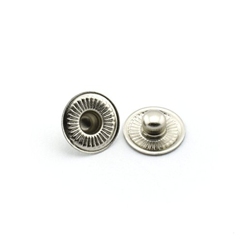60 Sets 10Mm Metal Snap Fasteners Press Stud Rounded Sewing Rivet Buttons Clothing Leather Craft Diy Poppers Silver #TOP4