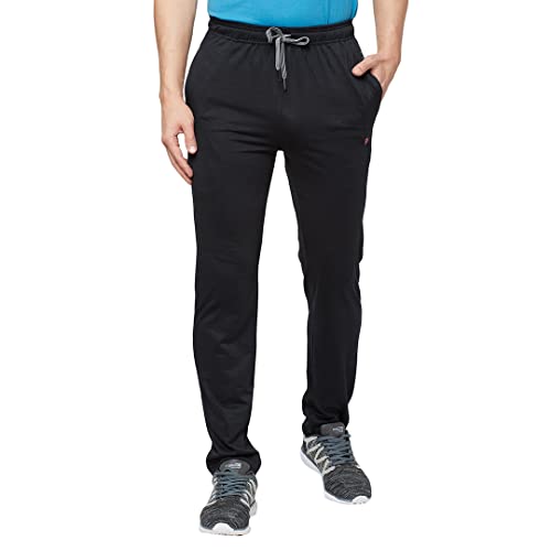 Image of sporto Anthra Melange Modern Slim Fit Track Pants for Men with Zippered Pockets