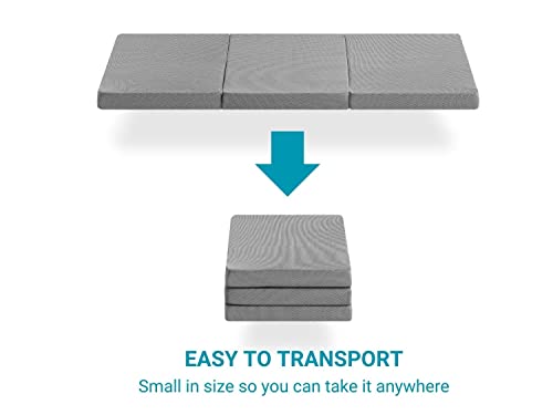 DREAMDI Colchón de Cuna de Viaje 120 X 60 cm – Plegable en 3 Piezas – Núcleo de Espuma HR 5 cm – Transpirable & Antibacteriano Gris - imagen 6