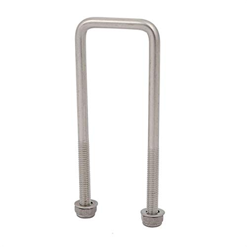 Image of uxcell M6 Thread 31mm Inner Width 304 Stainless Steel Square U Bolt Silver Tone