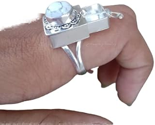 White Howlite Poison Ring, Handmade Secret Box Ring, 925 Sterling Silver, Medicine Ring, pill box ring, handmade poison ring, poison ring small box ring, Openable Poison Ring