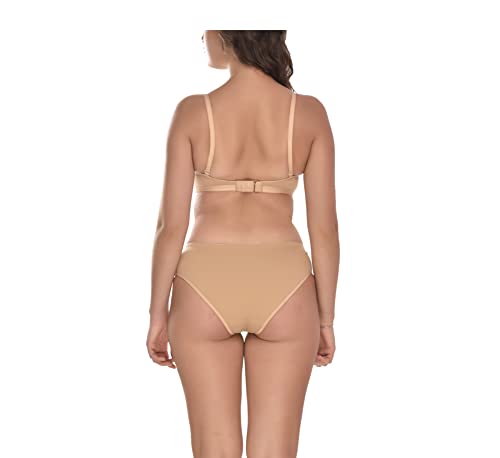 Image of Elina Women's Full Coverage Non Padded with Detachable Strap Cotton Hosiery Bra and Panty Set (Lovia Set)