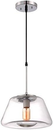 LE Lighting Chrome Plated Canopy Single Socket Vintage Style Fixture With Glass Cover