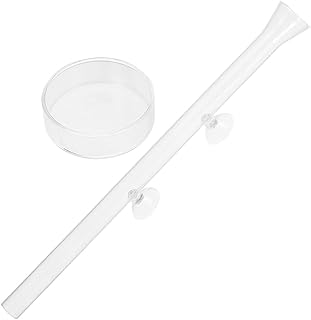 Ipetboom Tubo De Alimentação De Camarão E Conjunto De Pratos Tubo De Alimentação De Camarão De Acrílico Transparente Ventosa Tubo De Alimentação De Aquário Com Tigela Suprimentos De