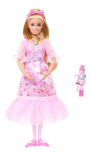 Barbie in the Nutcracker Clara Ballerina Doll | Wearing a Pink Satin Dress with Puffed Sleeves, Articulated Ankles, and Toy Nutcracker​​ - image 1