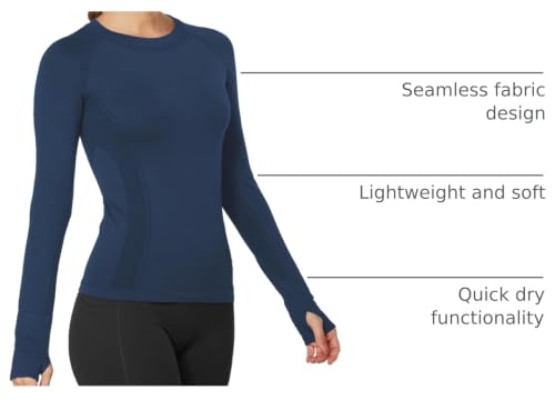 Image of MathCat Workout Shirts for Women Long Sleeve, Workout Tops for Women, Quick Dry Gym Athletic Tops,Seamless Yoga Shirts XS-XL