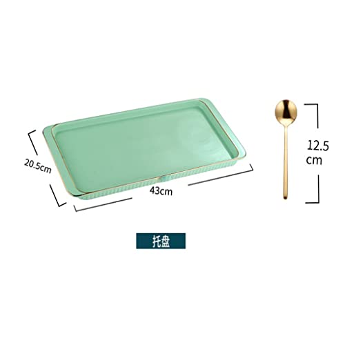 Feer Water Cup Set Afternoon Tea Tea Set Water Set Home Living Room Nordic Ceramic Tea Cup Flower Teapot With Base (Color : D, Size : 4-Cup Kit) #TOP5