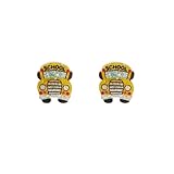 ROSTIVO Small Acrylic Glitter School Bus Stud Earrings for Women - Cute School-Themed Jewelry for Students, Teachers & Back-to-School Gifts