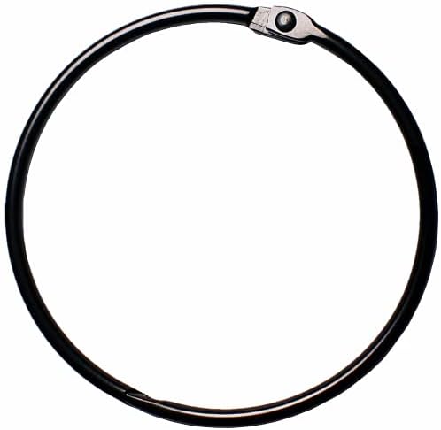 Black Shower Curtain Rings Metal Round Hooks Ring (15 Pack) 2.75 Inch Diameter Electrophoresis Rustproof for Bathroom Shower Rod