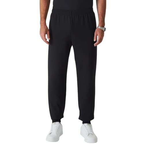 Calça Malwee Tradicional Feito em moletom flanelado masculino, Preto, G