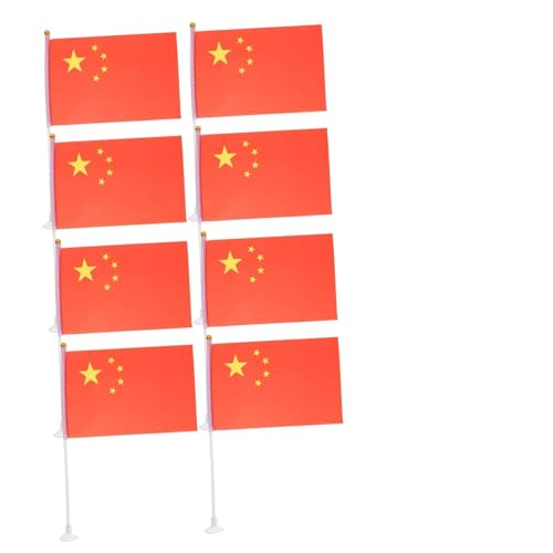 Yardwe Mâts de Drapeau à Ventouses pour Voiture 15 Pièces Décoration Auto Plastique Blanc, Kit Complet Fixation par Aspiration, Portable, sans Rayure Adapté Fenêtres et Carrosseries