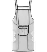 DILLMAN Women Kitchen Apron with Hand Wipe Pockets，Big Pocket,Hand-wiping, Waterproof for Cooking...