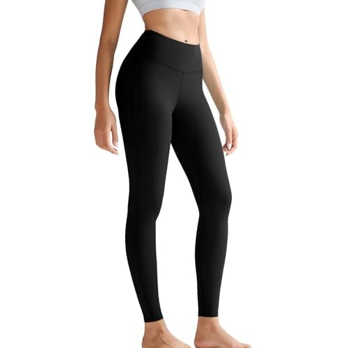 RUNNING GIRL High Waisted Leggings for Women,Tummy Control Workout Yoga Pants Compression Pants Buttery Soft Black Medium