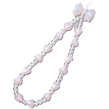 4 Pcs Heart Beaded Phone Lanyard Wrist Strap, Anti Lost Phone Charm Aesthetic Phone Chain Wristlet Bow Decorative Keychain Cute Phone Decoration